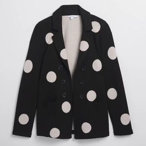 Polka Dot Black and Cream Women's Blazer